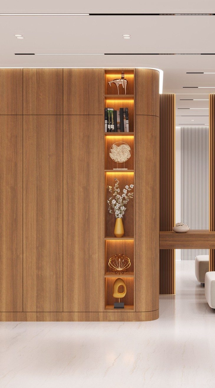 Custom wood cabinetry detail by Atishtha Designs