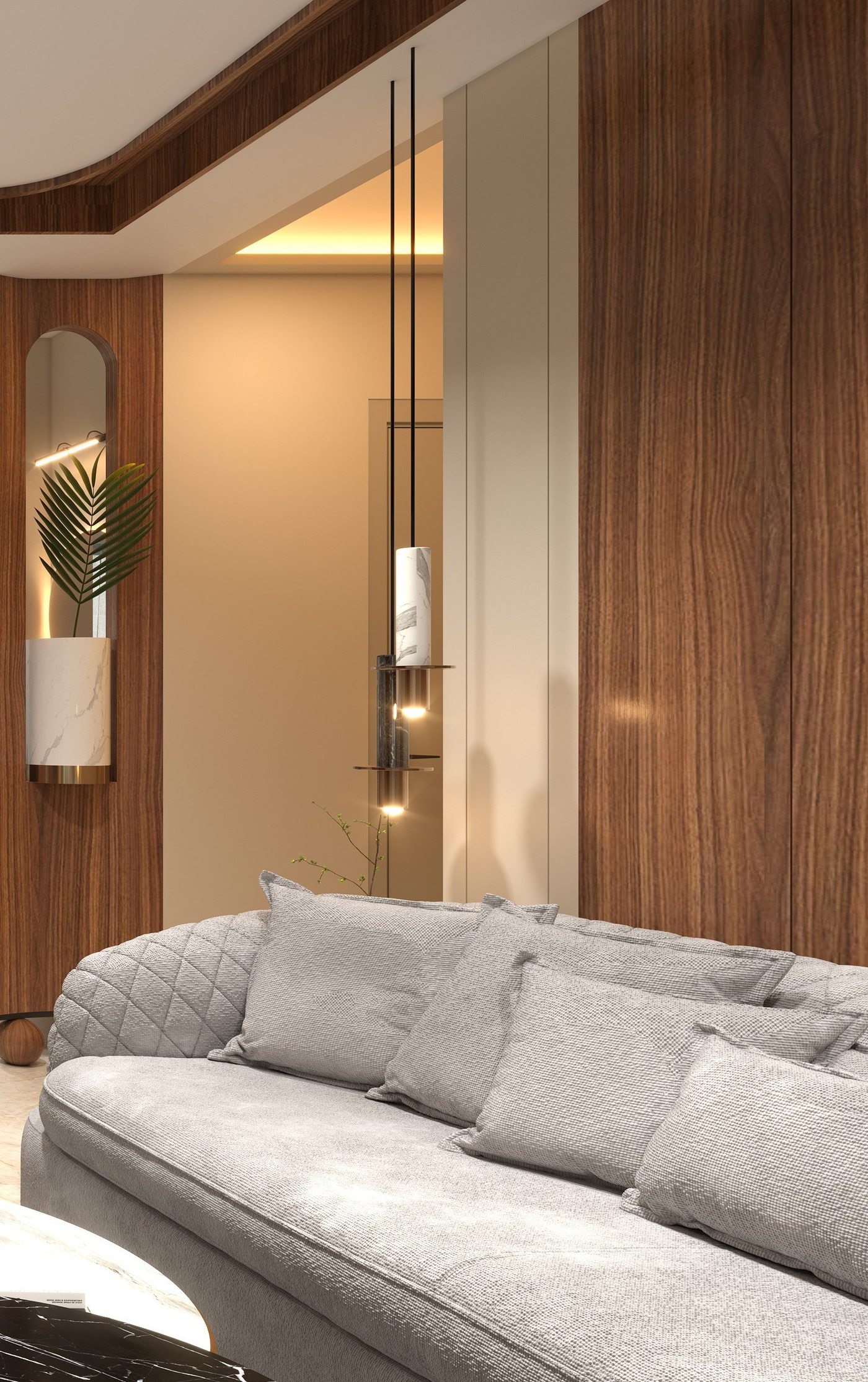 Atishtha Designs living room interior render